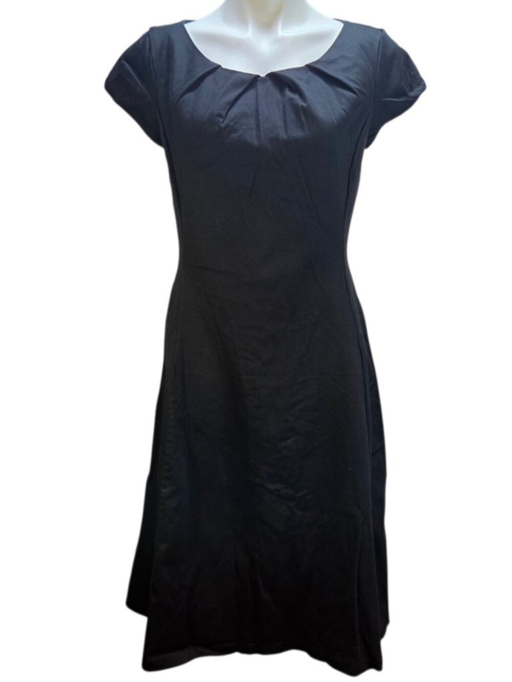 Rebekah McKinney Shabby Apple Black Dress Size Medium Pleated Neckline